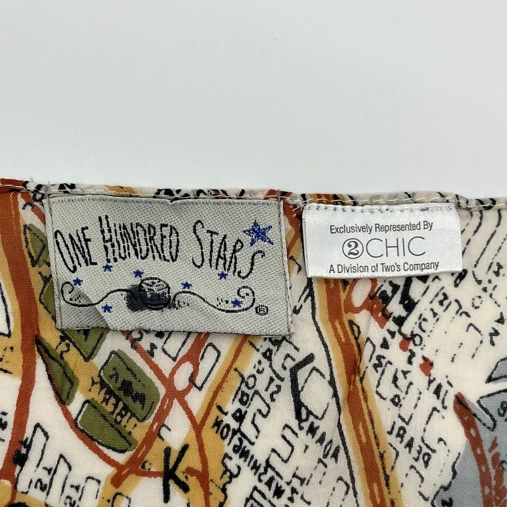 One Hundred Stars Scarf Wrap Womens New York City Subway Street Map Lightweight